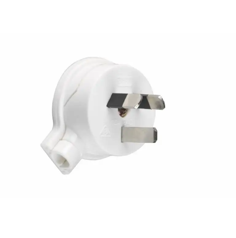 HPM PVC 10A 3 Pin Plug Top Side Entry White