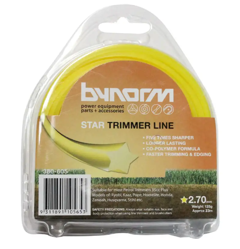 Bynorm Line Trimmer Cord Star- 2.7mm x 23m