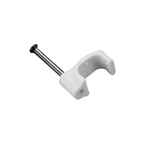 HPM Electrical Cable Clip Flat 15mm White - 20 Pack