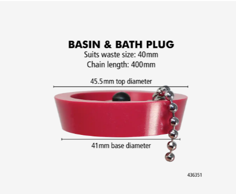 Boston Basin & Bath Plug w/ Chain 38mm