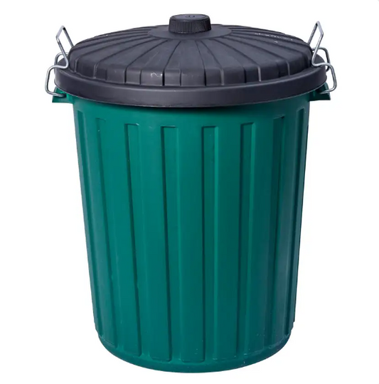 Decor Garbage Bin With Lid Green 46L