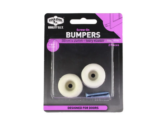 Cold Steel Rubber Screw On Bumpers Ivory 30x24mm - 2 Pack