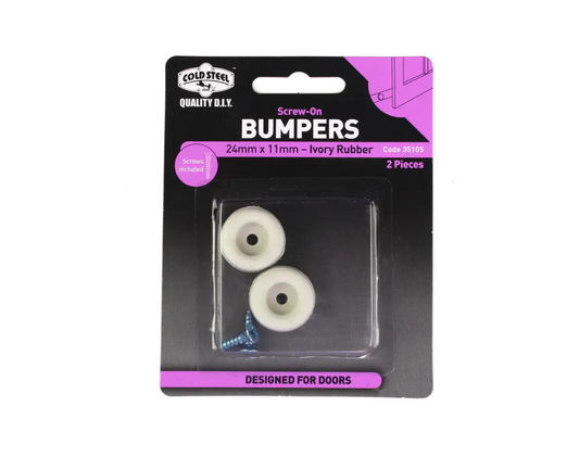 Cold Steel Rubber Screw On Bumpers Ivory 24x11mm - 2 Pack