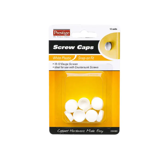 Prestige Snap-on Screw Caps White 10-12g - 12 Pack