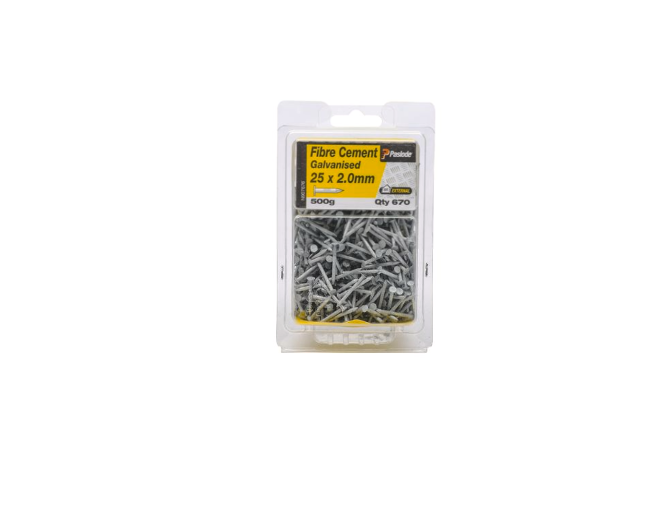 Paslode Fibre Cement Nails Galvinised 25 x 2.0mm 670Pk