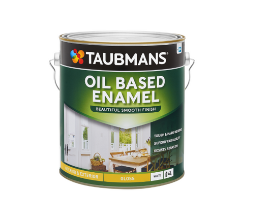 Taubmans Oil Based Enamel Paint 4L- White Gloss