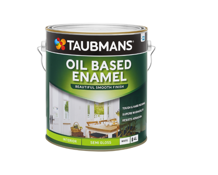 Taubmans Oil Based Enamel Paint 4L- White Semi Gloss