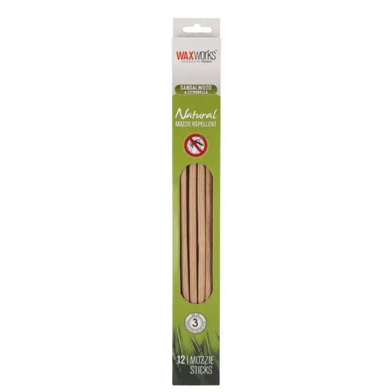 Waxworks Natural Mozzie Repellent Sticks 12pk