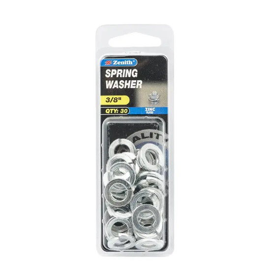 Zenith Spring Washer 3/8" Zinc Plated- 30PK