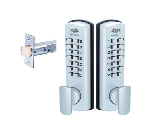 Lockwood Digital Keypads with 530 latck TP - Satin Chrome 530DXSC/PADSX2