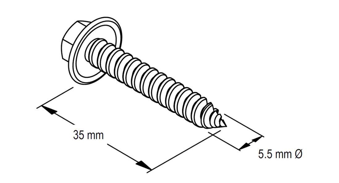 VUETRADE CONNECTOR PLATE FIX SCREWS - 12Gx35mm