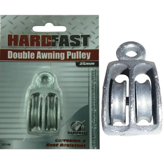Hardfast Double Awning Pulley Galvanised Cast Iron 38mm