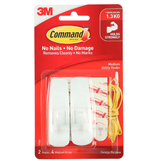 3M Command Medium Hook 2PK