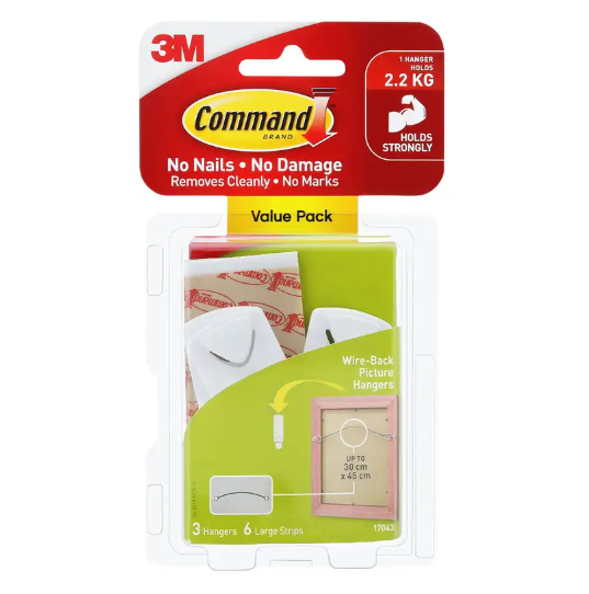 3M Command Wire-Back Picture Hooks 3PK