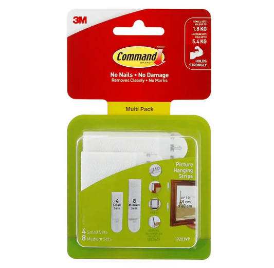 3M Command Picture Hanging Strips Small & Medium 12PK