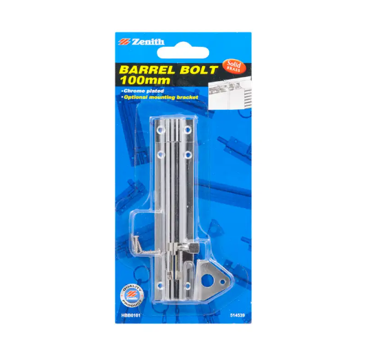 Zenith Barrel Bolt Chrome Plated 100mm