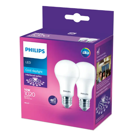 Philips LED Globe ES 10W Cool Daylight 2PK