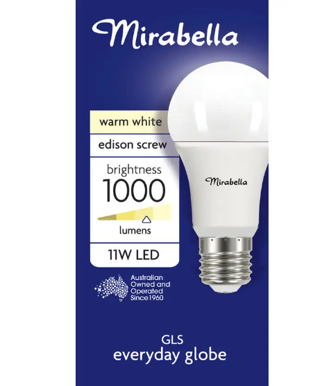 Mirabella LED Globe GLS ES 11W Warm White