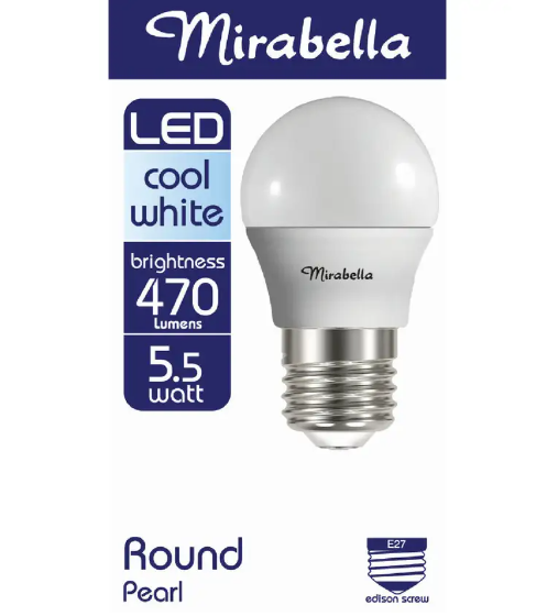 Mirabella LED Globe ES 5W Cool Daylight