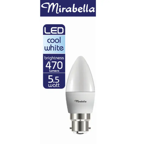 Mirabella LED Candle Globe BC 5W Cool Daylight