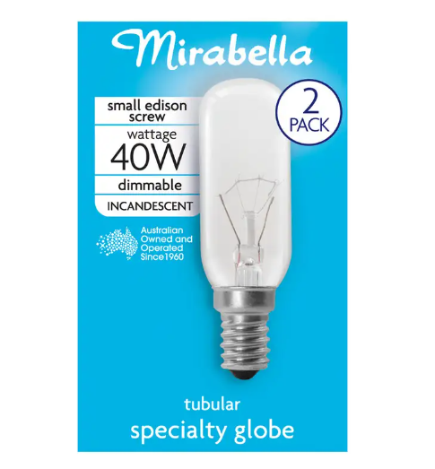 Mirabella Tubular Specialty Globe 40W 2PK