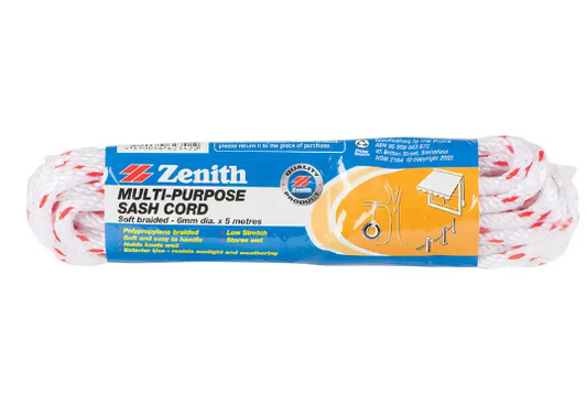 Zenith Multipurpose Sash Cord 6mm x 5m