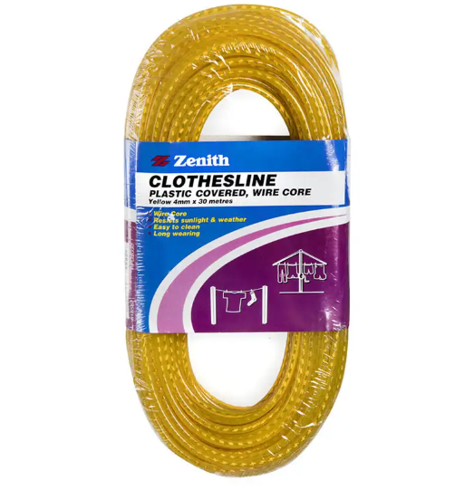 Zenith Clothesline Wire Core 3.5mm x 2.4m- Yellow