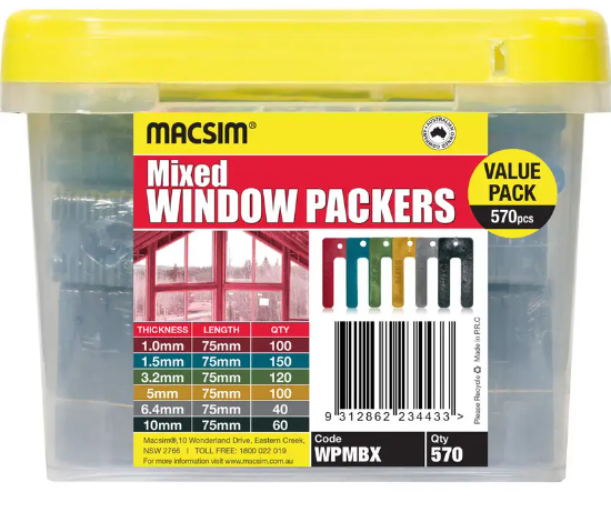 Macsim Window Packers 75mm 570PK- Mixed