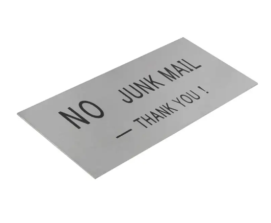 Sandleford No Junk Mail Sign- Stainless Steel