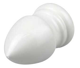 Curtain Rod Acorn End- White 2PK