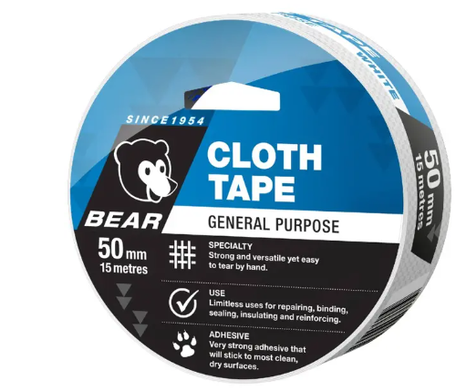 Bear Cloth Tape 50mm x 15m- White