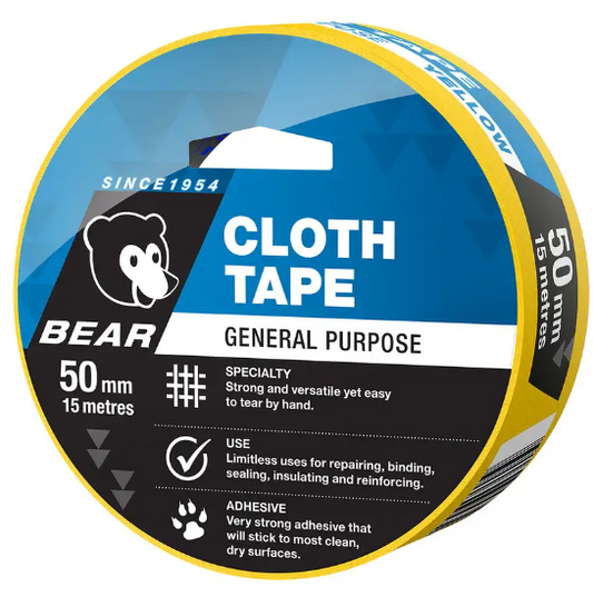 Bear Cloth Tape 50mm x 15m- Yellow