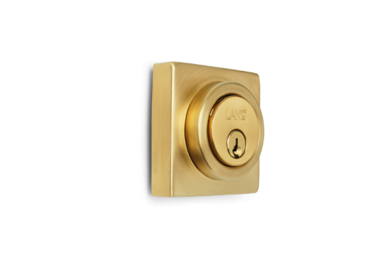 Lane Deadbolt Slimline Square- Brushed Brass