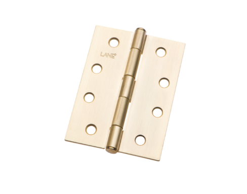 Lane Butt Hinge Fixed Pin 100m- Brushed Brass 2PK