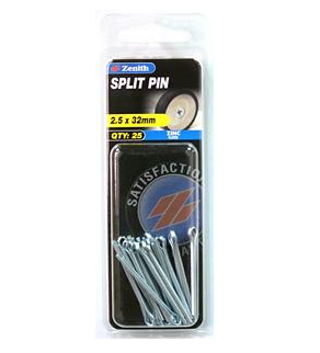 Zenith Split Pin 2.5x32mm Zinc Plated- 25PK