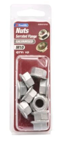 Zenith Serrated Flange Nut M10 Gal- 10PK