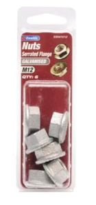 Zenith Serrated Flange Nut M12 Gal- 6PK