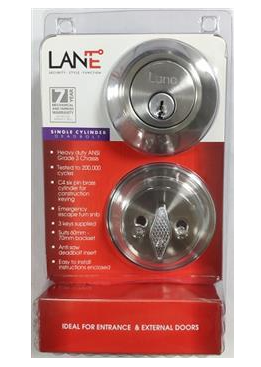 Lane Deadbolt Single Cylinder Round- Satin Stainless Steel