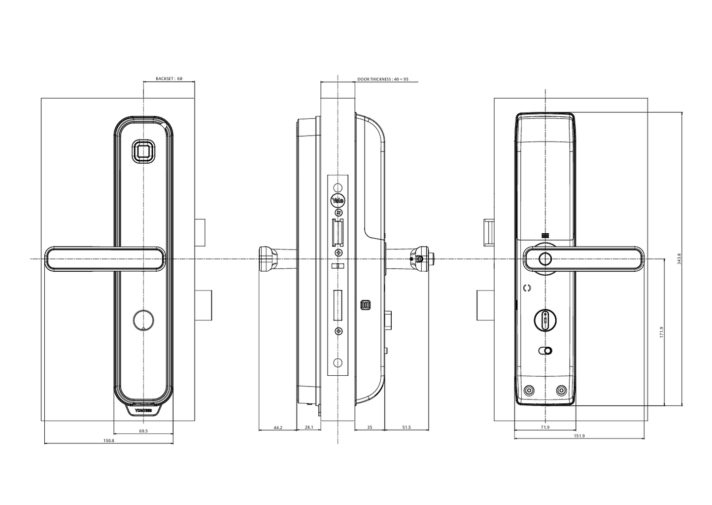 Yale Smart Entry Lock with Home Module - Matt Black YDM7220