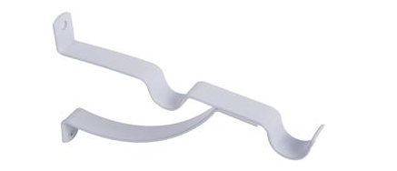 Curtain Bracket Double 127mm- White 2PK