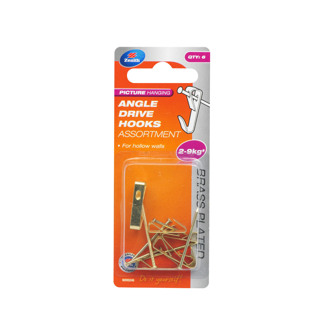 Zenith Angle Drive Hooks 2.5kg 6PK – Village Hardware