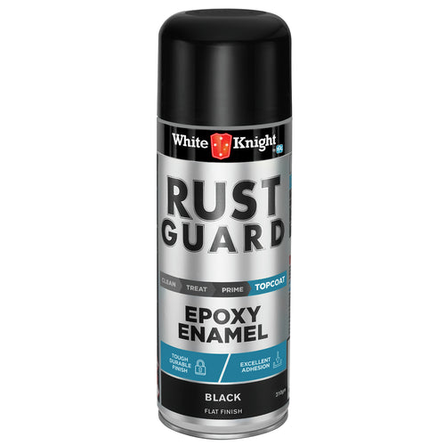 RustGuard Epoxy Enamel Spray Paint- Black Flat 310g