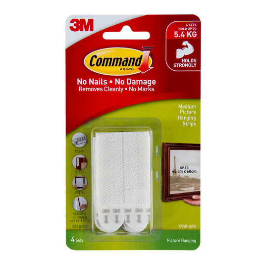 3M Command Picture Hanging Strips Medium 4PK