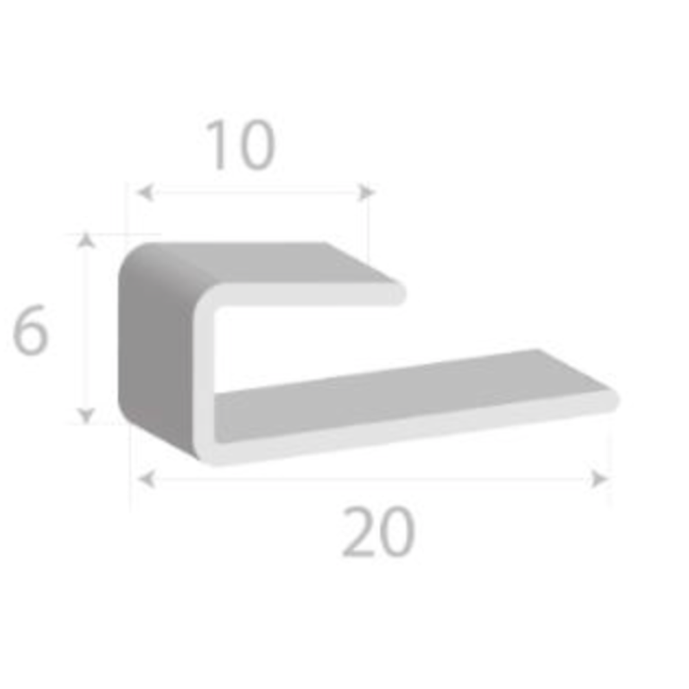 Cement Sheet Mould Cap White PVC 4.5x2400mm
