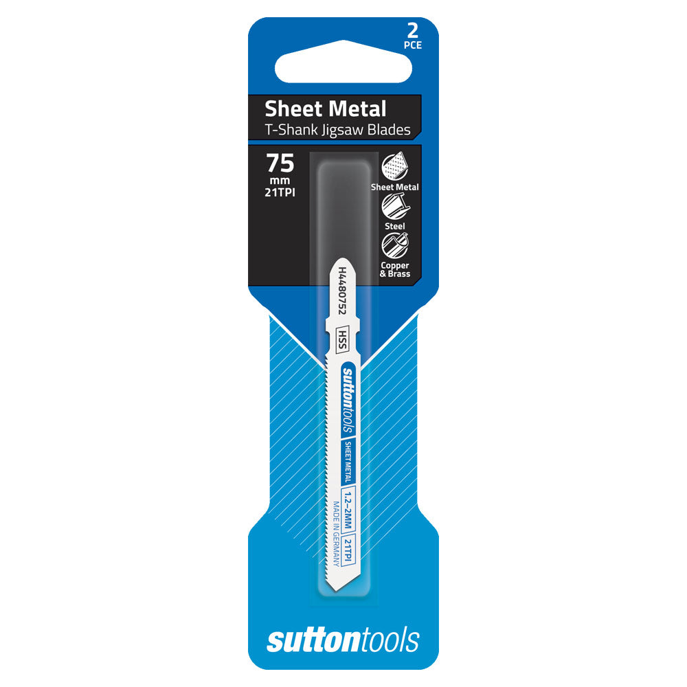 Sutton Jigsaw Blade T-Shank 21TPI 75mm 2PK