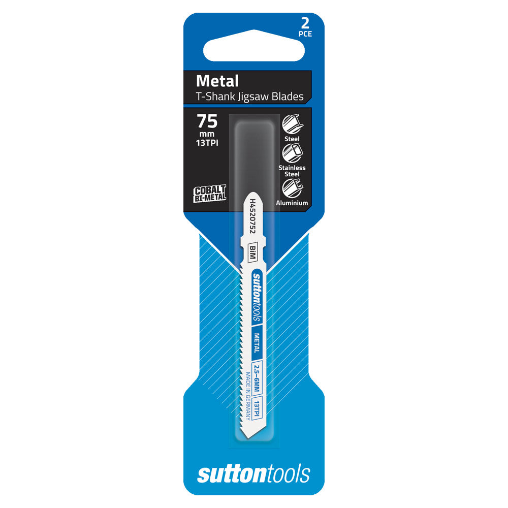 Sutton Jigsaw Blade T-Shank 13TPI 75mm 2PK