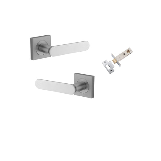 Iver Door Lever Bronte Rose Square Brushed Chrome Passage Kit