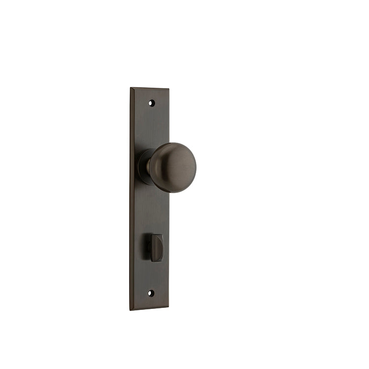 Iver Door Knob Cambridge Chamfered Privacy Pair Signature Brass CTC85mm D55xP62mm BPH240xW50mm