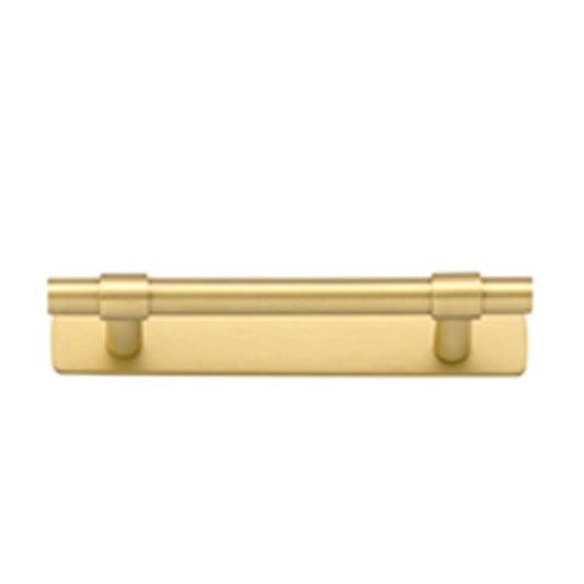 Iver Cabinet Pull Helsinki Brushed Gold PVD With Backplate L141xW24xP39mm CTC96mm