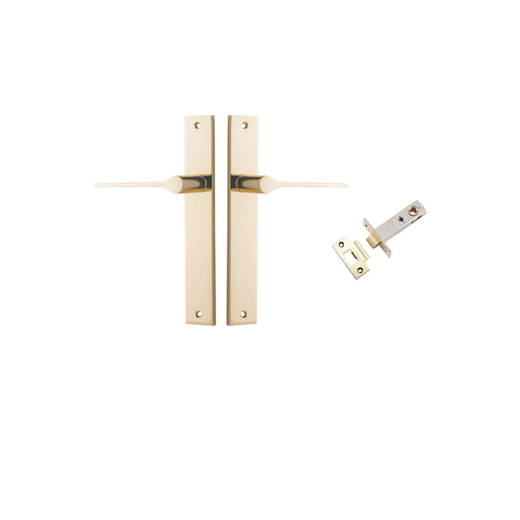 Iver Door Lever Como Rectangular Polished Brass Passage Kit